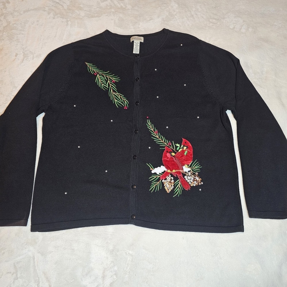 Classic Elements Black Ugly Christmas Sweater Grandma Core Women's XLarge (18)